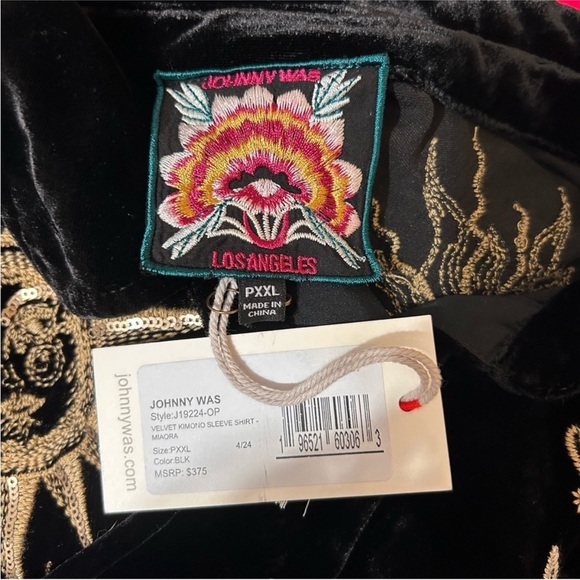 Johnny Was heavily embroidered celestial Miaora Velvet Kimono Shirt/Jacket NWT - Picture 15 of 16